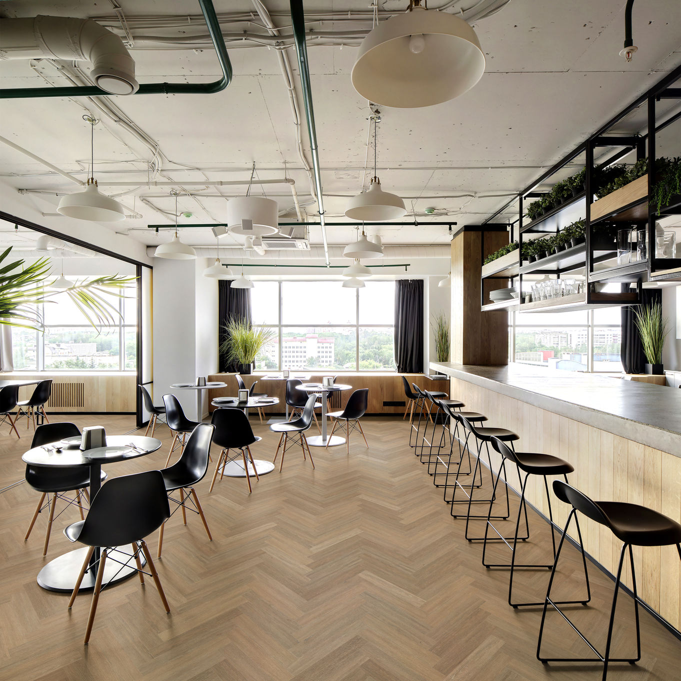 Warm Oak Living Range Herringbone LVT