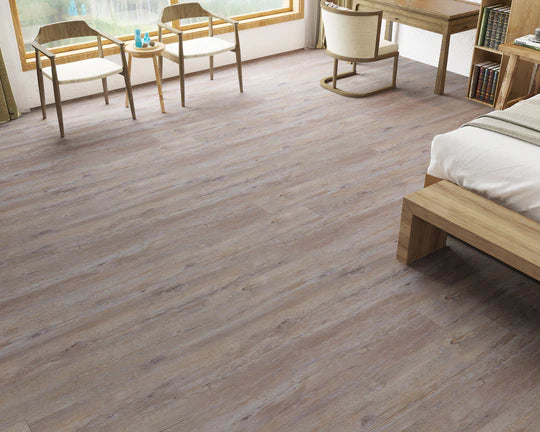 Oak Driftwood LVT, water-resistant and easy to clean for busy spaces.