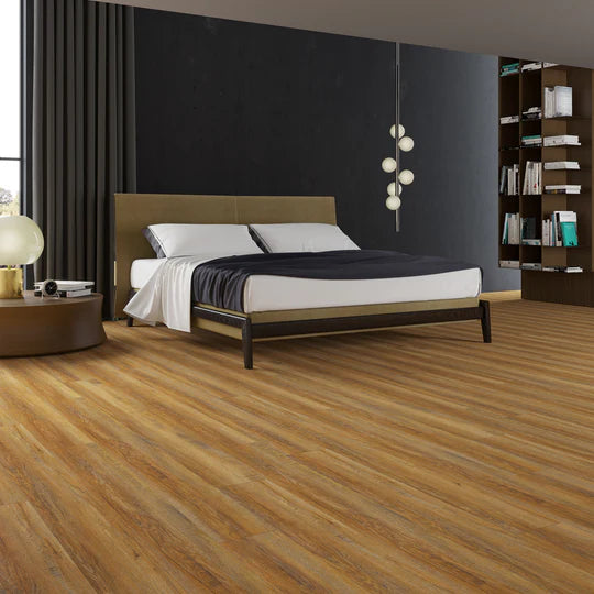 Royal Oak LVT flooring with deep, rich oak tones and natural wood grain design.