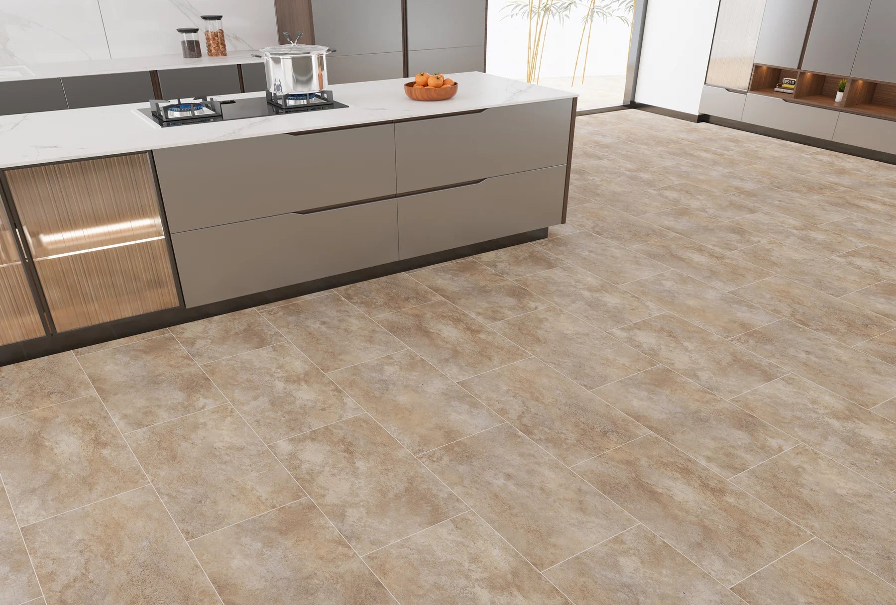 Comfortable and highly durable Cotswold LVT flooring, suitable for underfloor heating.