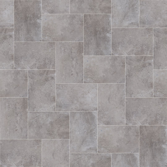 Comfortable and stylish Dorset LVT flooring with design strips to mimic ceramic grout lines.