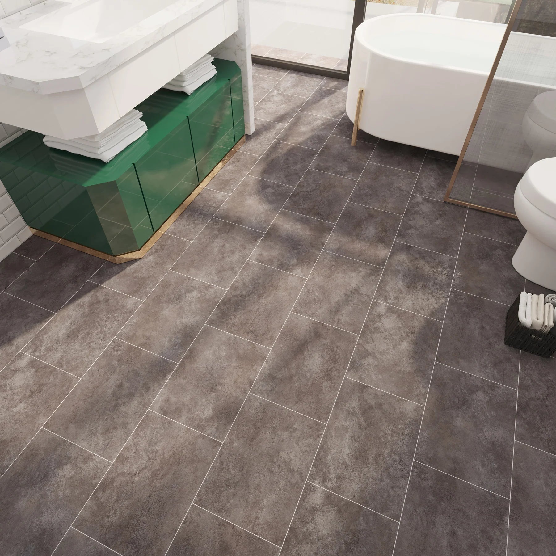 Henge luxury vinyl tile LVT flooring in stone-look finish, ideal for modern interiors.