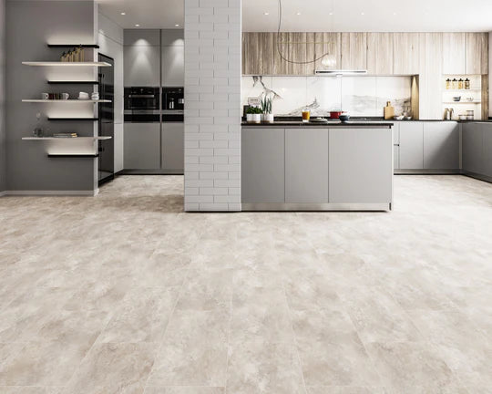 Gluedown installation Santorini LVT tiles from Brampton Chase for a secure fit.