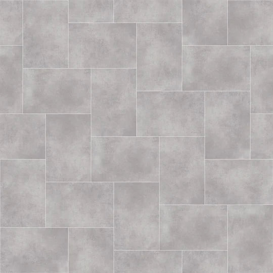 Close-up of Deco Grey LVT flooring, offering a stylish, textured stone effect for interiors.