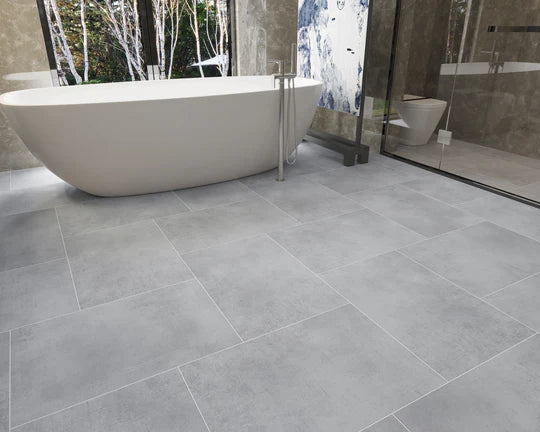 Provence luxury vinyl tile with a sleek, neutral stone look, perfect for both residential and commercial applications.