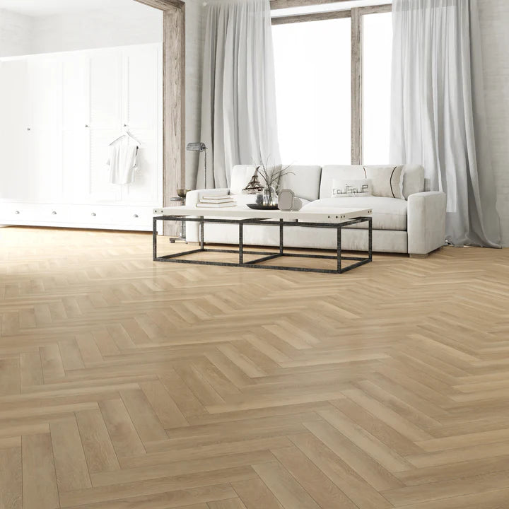 Blonde Oak Medium Plank Herringbone LVT