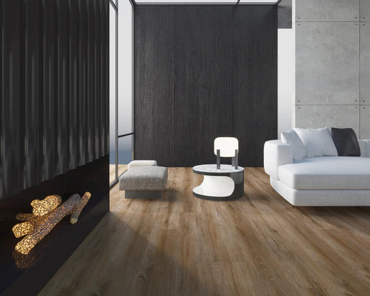 Smokey Bay LVT in gluedown installation, providing durability and water resistance for any space.