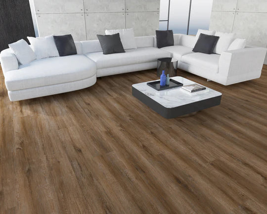 Sleek Smokey Bay large plank flooring, perfect for residential and commercial interiors.