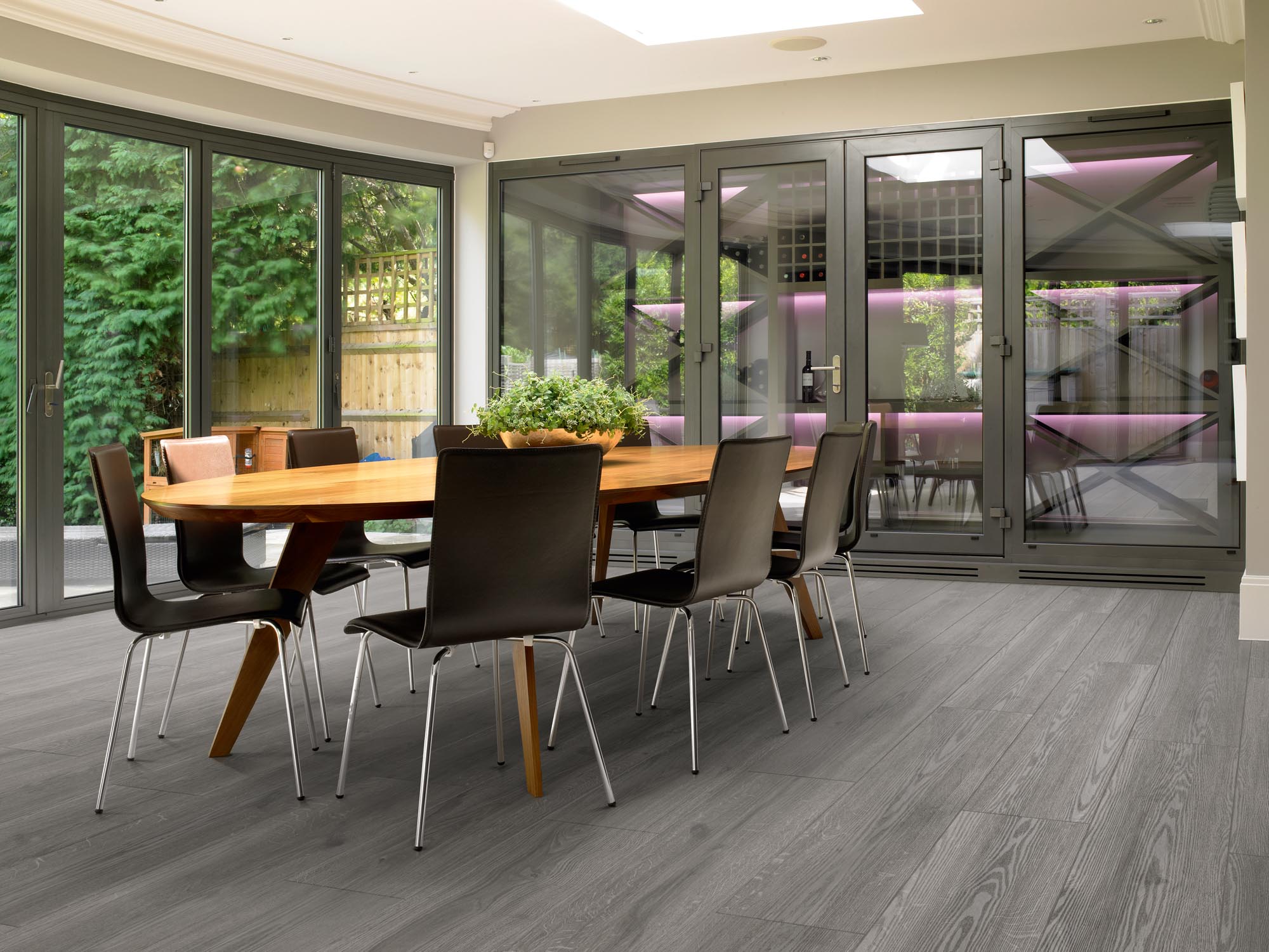 Durable Ambleside Storm Plank LVT with bevelled edges and glued fitting.