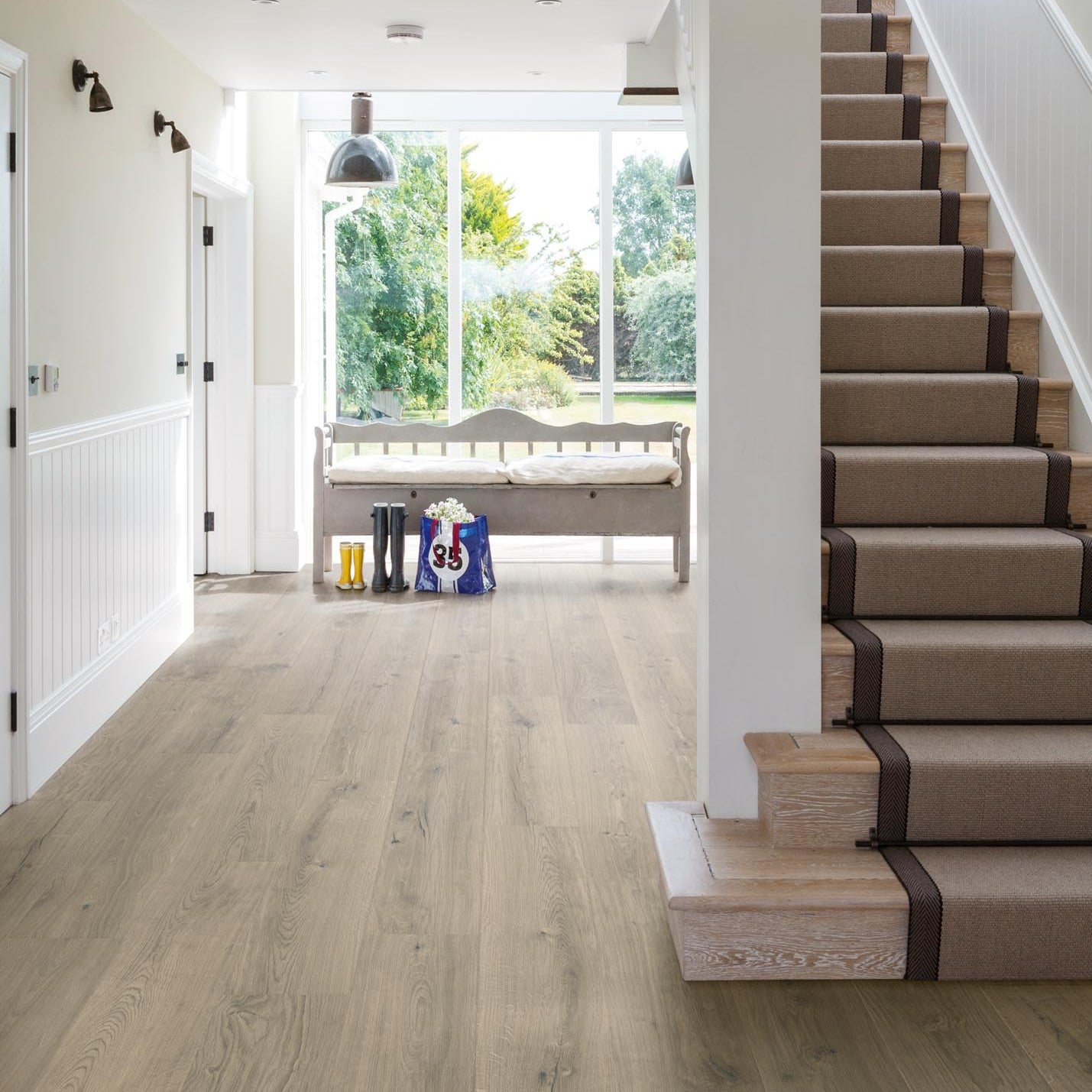 Sophisticated grey wood-effect Hall Oak Cinder Grey Plank LVT by Rhinofloor.