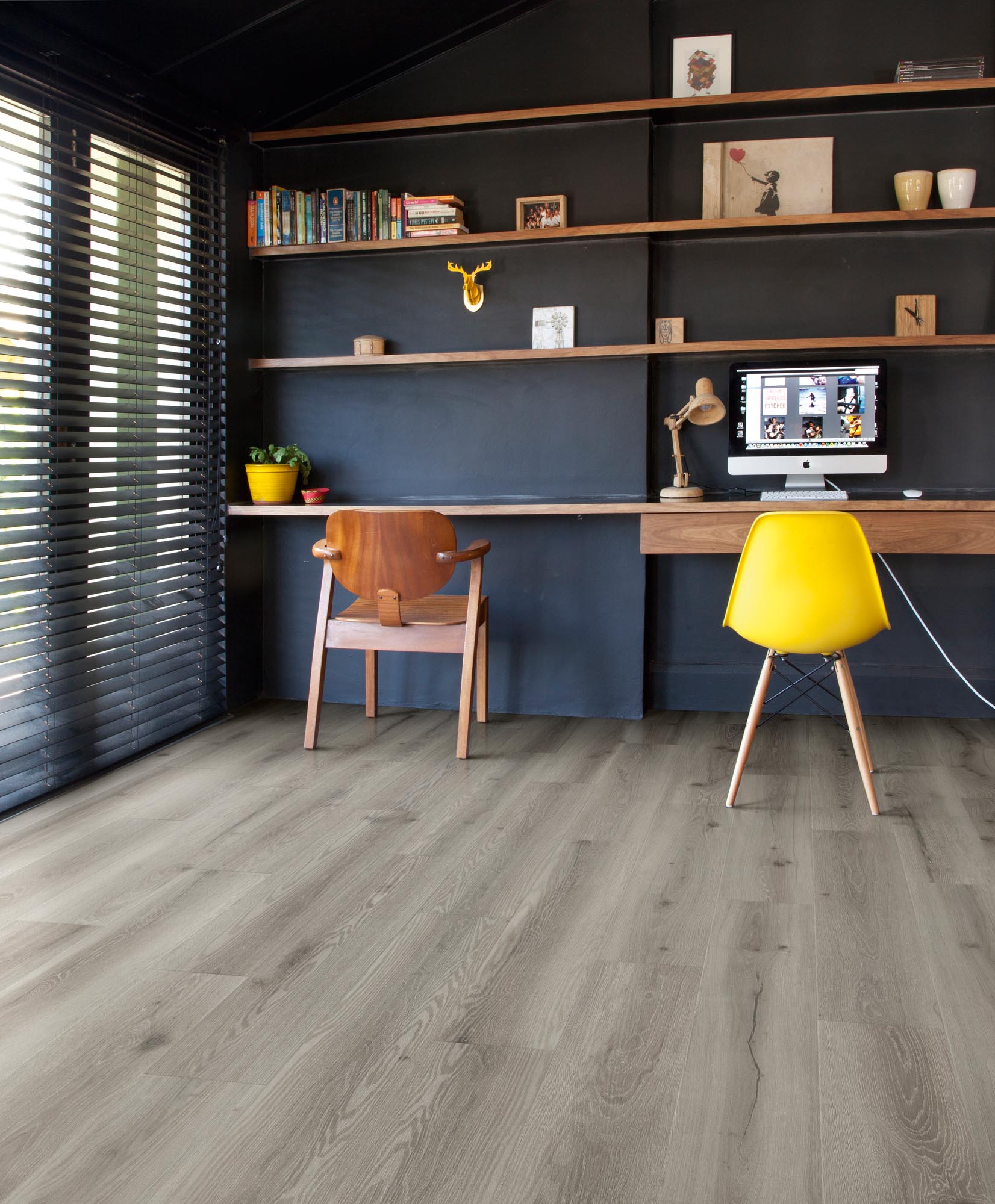 Durable Wild Oak Thunder Plank LVT with glued fitting and bevelled edges.