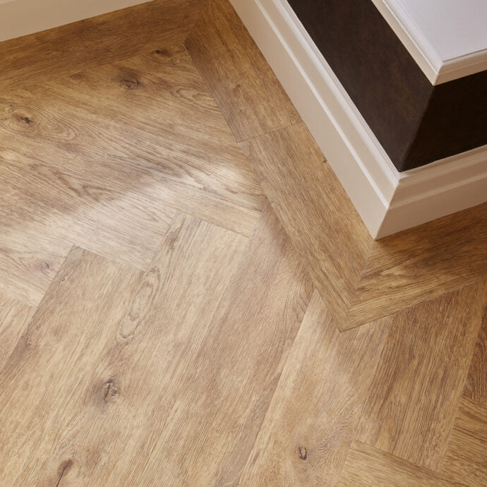 Durable LVT flooring with a 0.55mm wear layer and bevelled edges, ideal for high-traffic residential and commercial spaces.