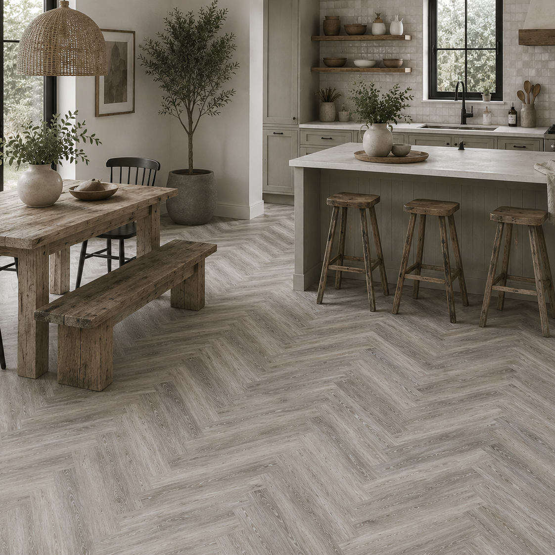 Grey Driftwood Herringbone - RT16-416