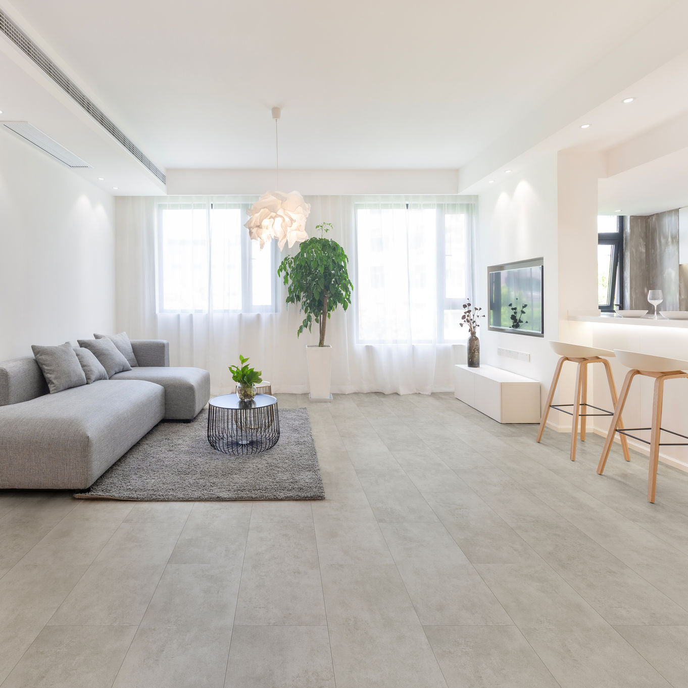Nordikka Naturals Shale Tile Effect LVT Flooring | 0.7mm Wear Layer