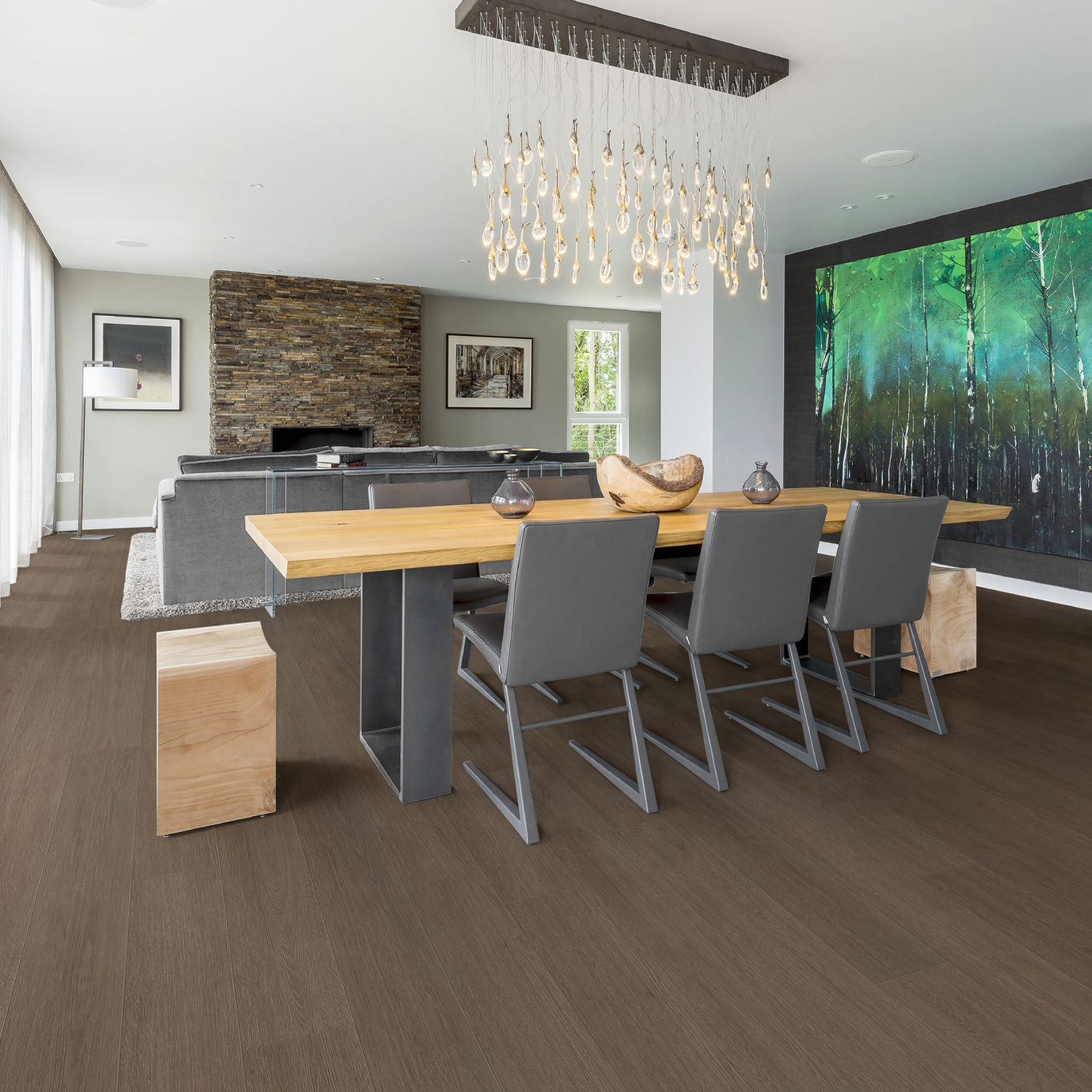 Nordikka Naturals Bourbon Walnut LVT Flooring | 0.7mm Wear Layer