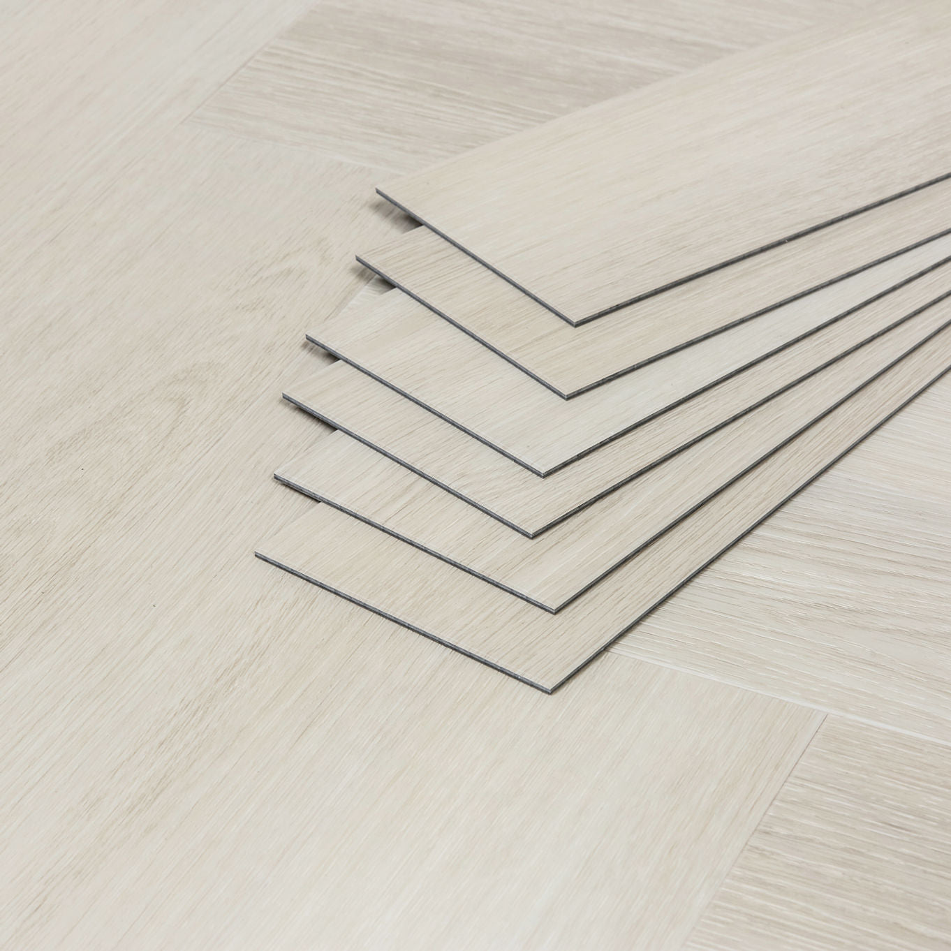 Nordikka Naturals Pale Birch Herringbone LVT Flooring | 0.7mm Wear Layer