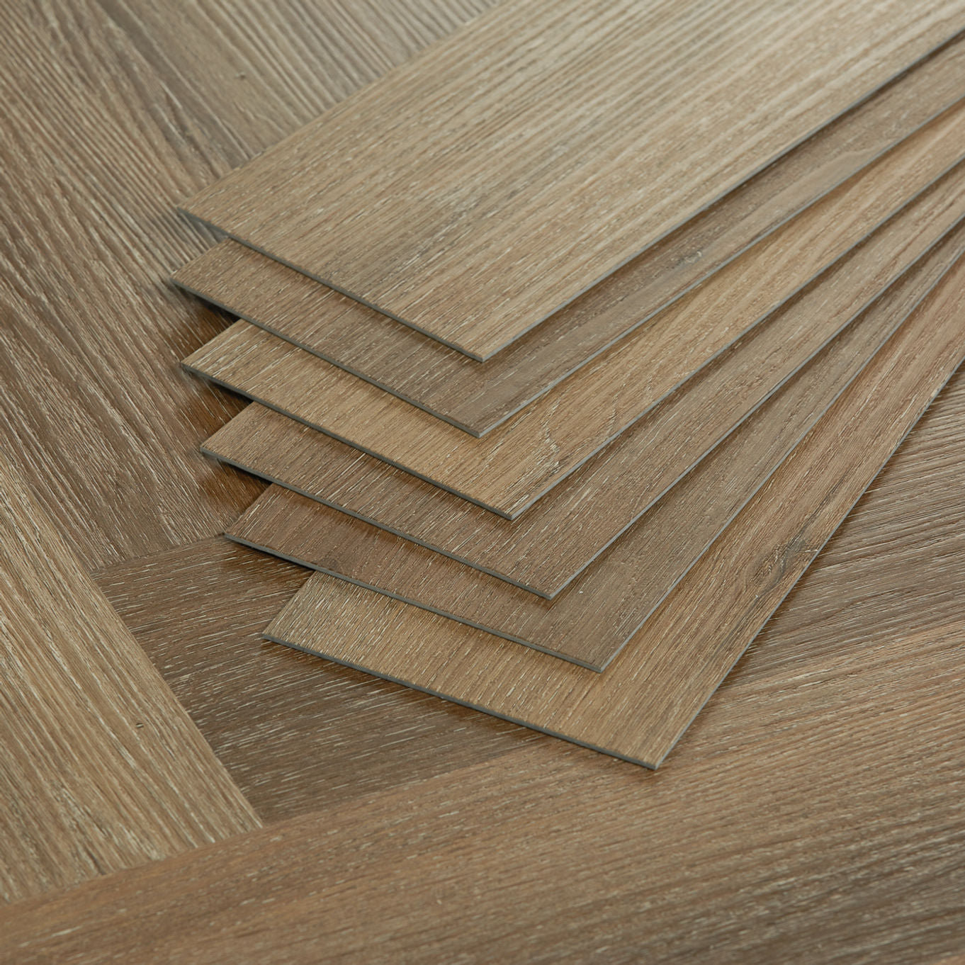 Nordikka Living Warm Oak Herringbone Glue Down LVT Flooring