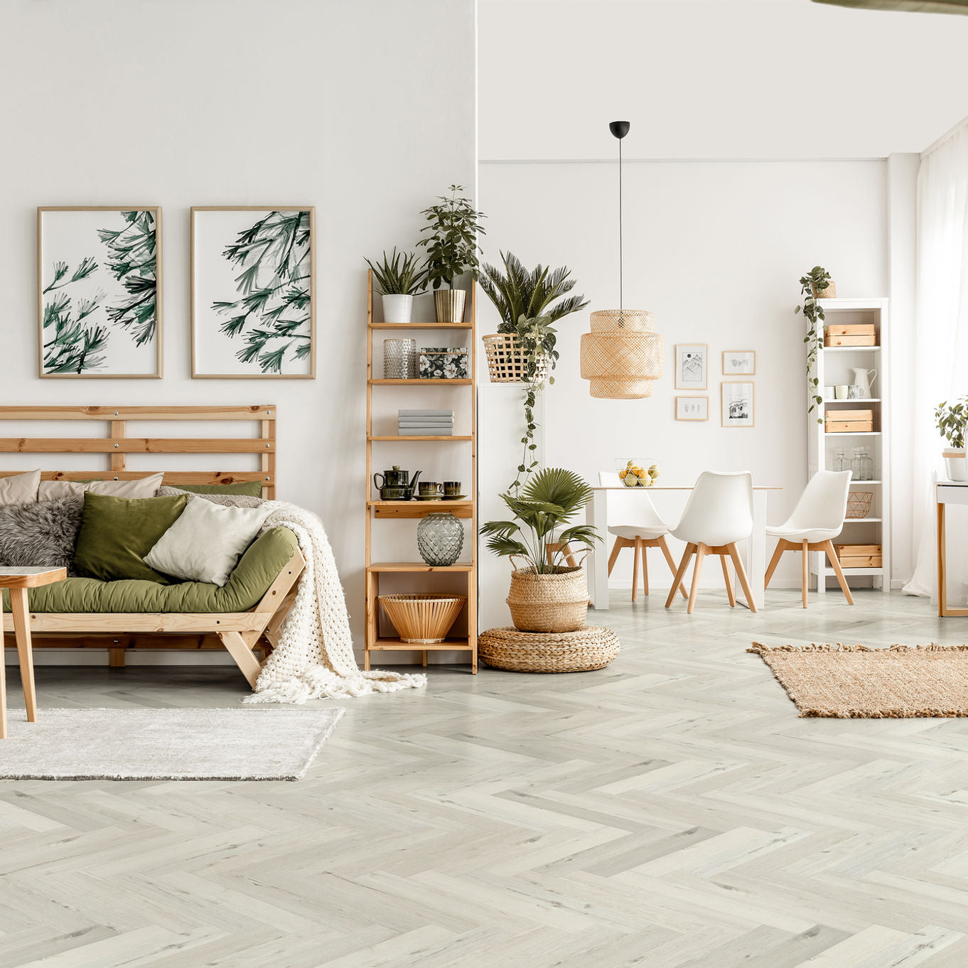 Nordikka Select White Maple Herringbone SPC Click Flooring