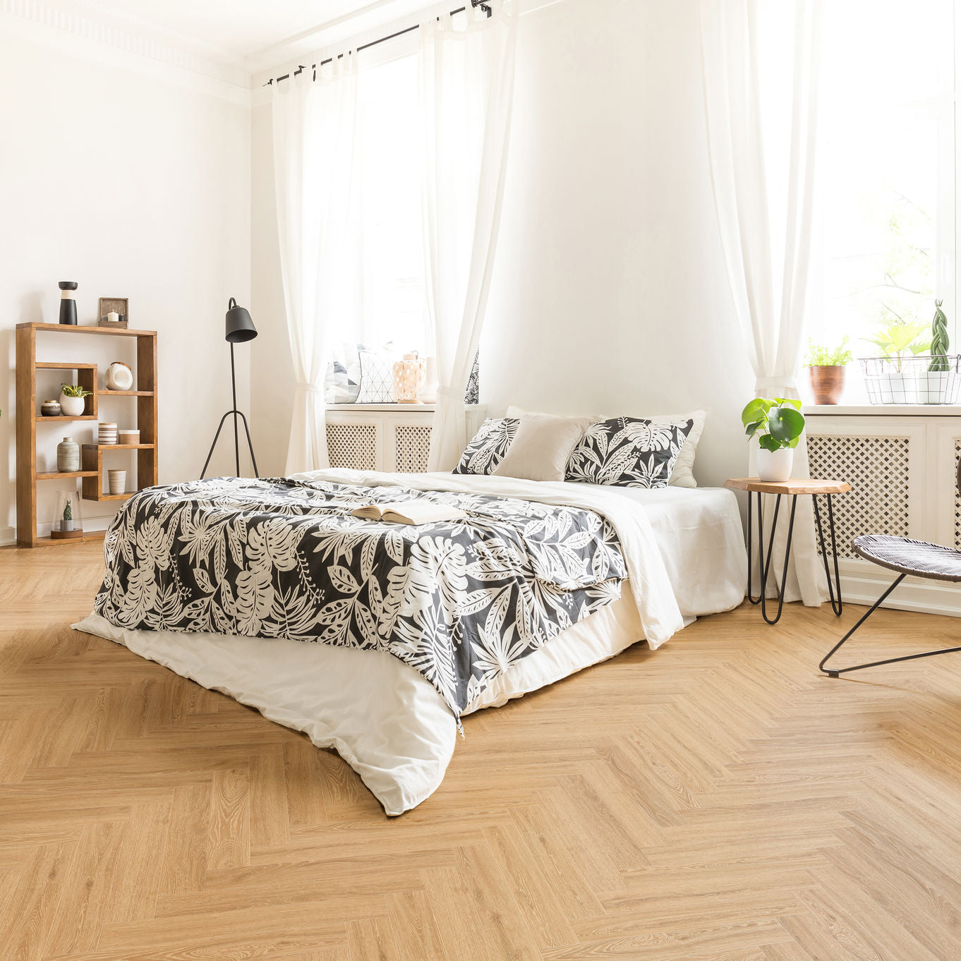 Nordikka Select Honey Oak Herringbone Glue Down LVT Flooring