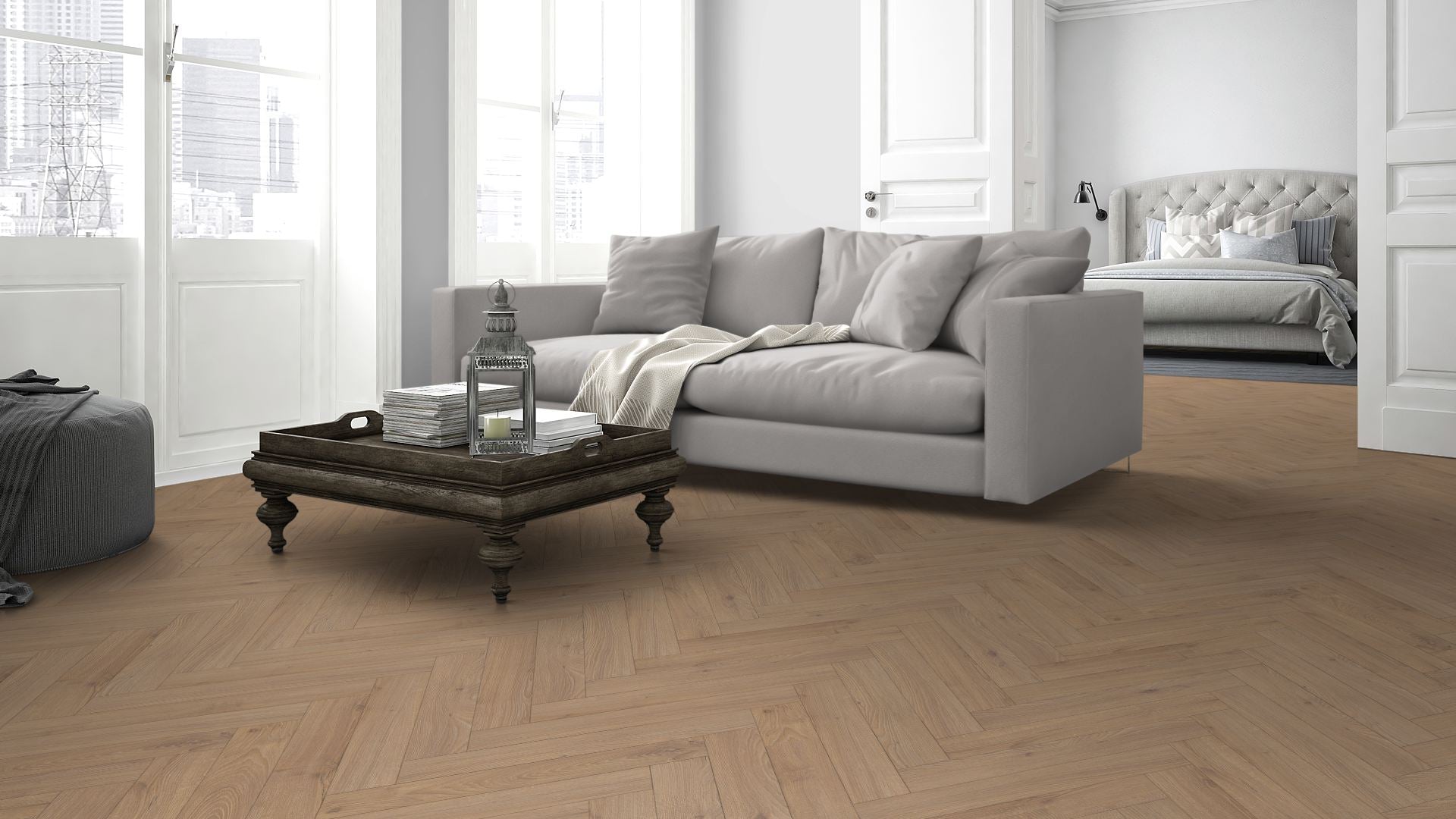 Oregon Oak Fusion Lignum Premium Herringbone Laminate Flooring