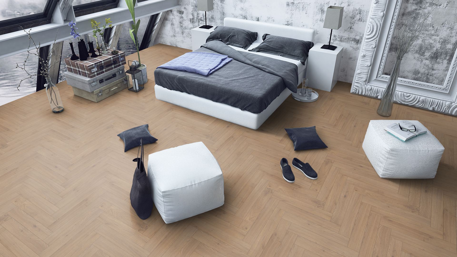 Oregon Oak Fusion Lignum Premium Herringbone Laminate Flooring