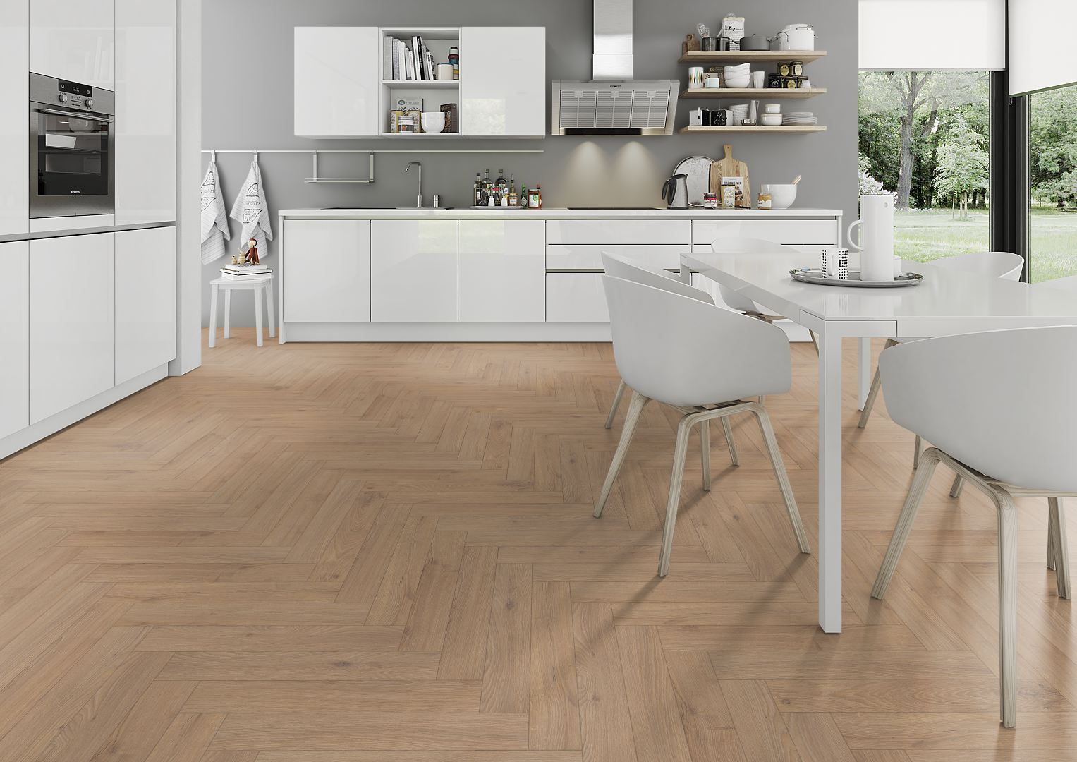 Oregon Oak Fusion Lignum Premium Herringbone Laminate Flooring
