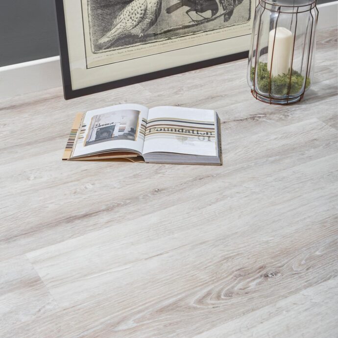 Sun Bleached Wood Plank LVT flooring by J2 Flooring, available at AClass Flooring – light, durable, and waterproof vinyl flooring ideal for modern and rustic interiors.