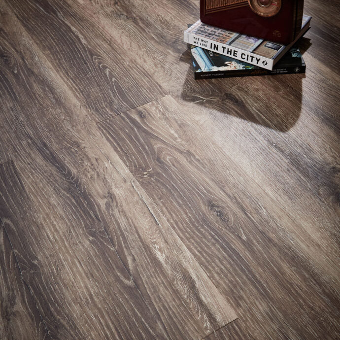 Roasted Oak LVT flooring by AClass Flooring – deep wood tones with rich grain details, ideal for residential vinyl flooring installations.