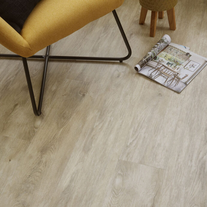 Pale Oak LVT flooring by AClass Flooring – soft light oak tones with a natural grain, perfect for modern and eco-friendly residential vinyl flooring.