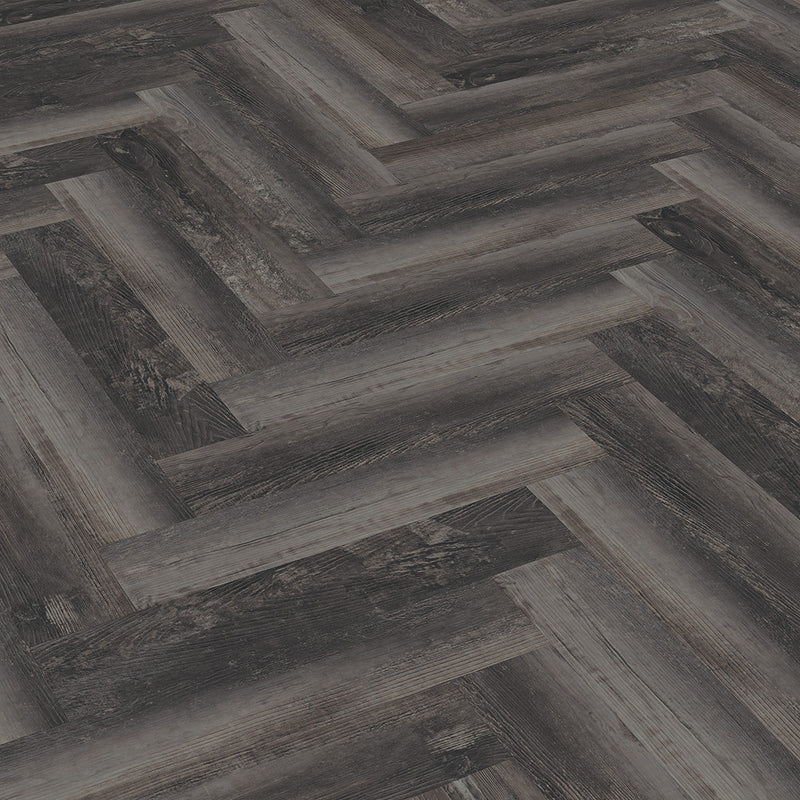 Smoked Pine Black Workshop55 Herringbone LVT