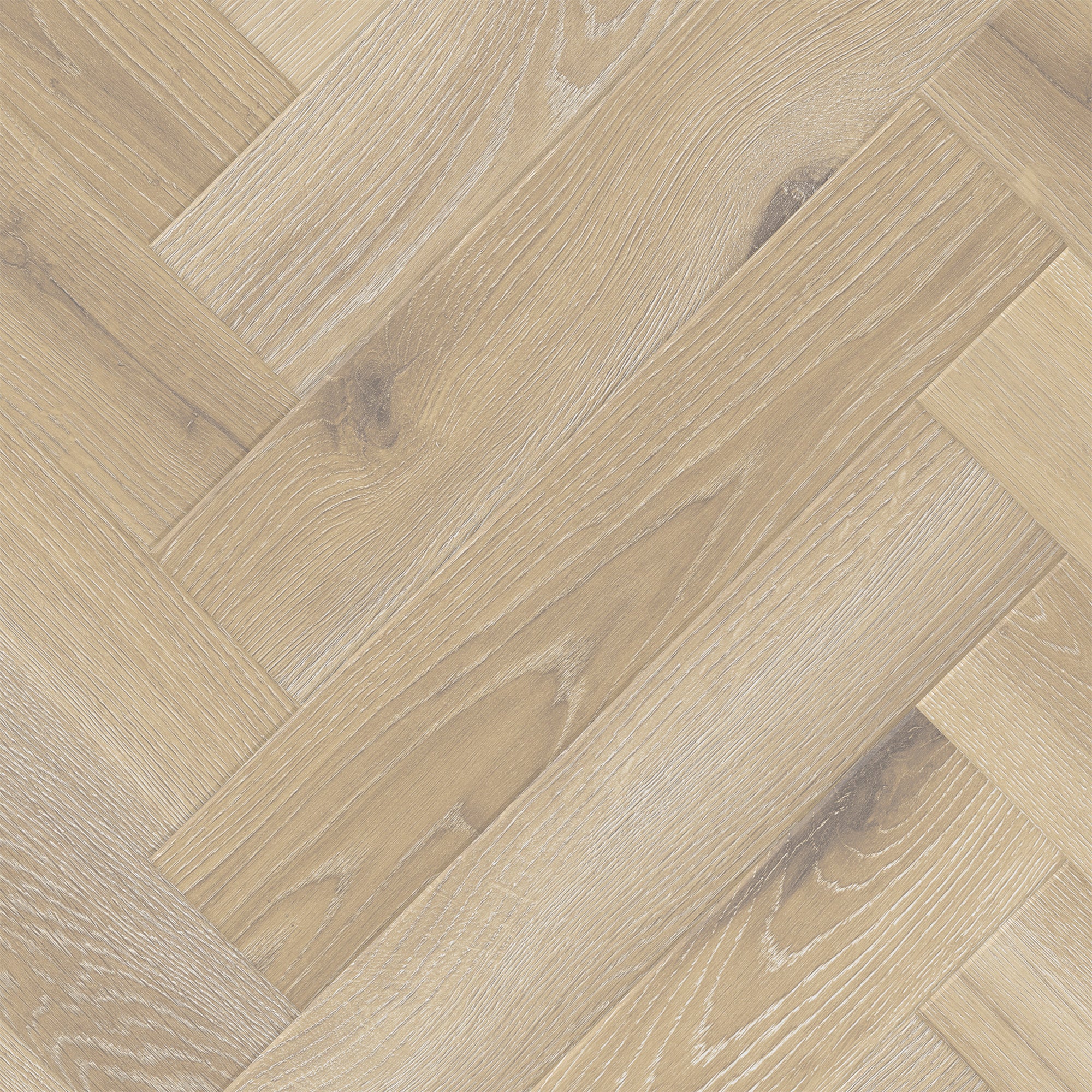 Close-up of Parquet Norton Grey LVT herringbone pattern, highlighting the intricate design and grey tones