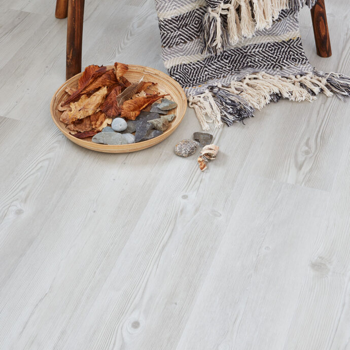 Close-up of Scandinavian Pine LVT planks by AClass Flooring – scratch-resistant, waterproof, and eco-friendly luxury vinyl flooring for kitchens and bathrooms.