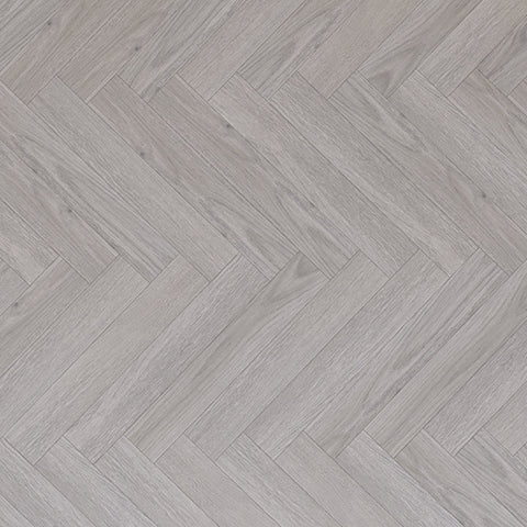 Aspen 8 mm Laminate Herringbone – Silver Oak Grey