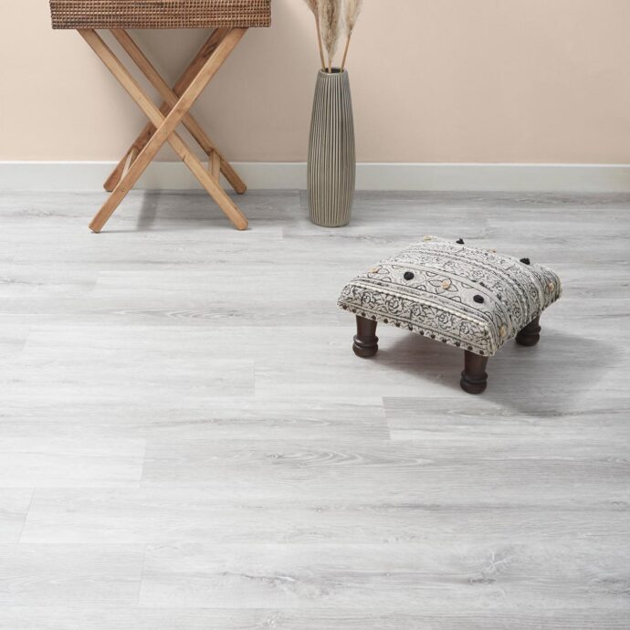 Close-up of Sun Bleached Wood Plank LVT flooring by J2 Flooring, sold by AClass Flooring – stylish, scratch-resistant, and easy-to-clean vinyl flooring for residential and commercial spaces.