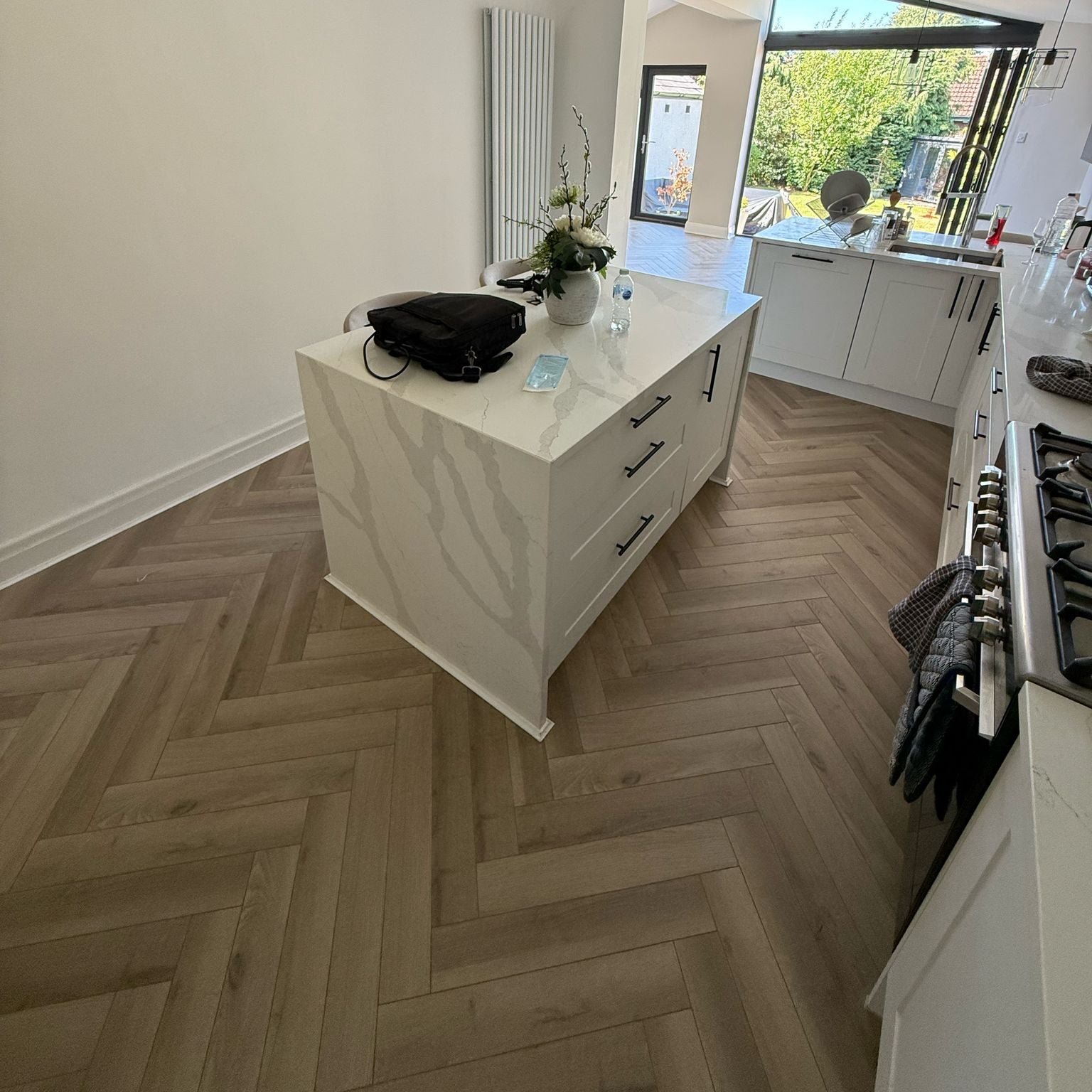 Grey Oyster Herringbone Laminate 12mm Click Fit Flooring