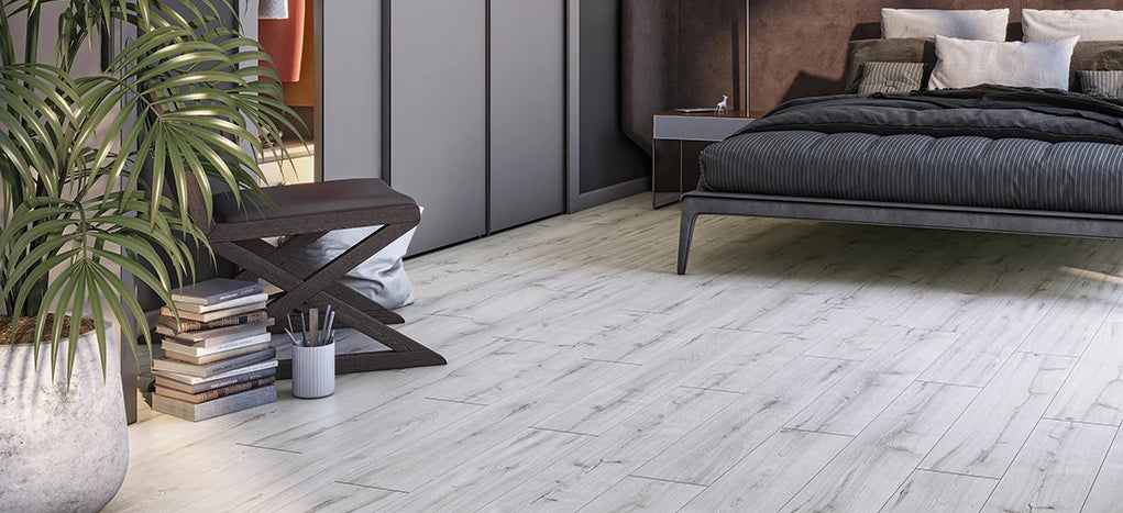 V-Groove edge detail on Astaya laminate flooring for an authentic look