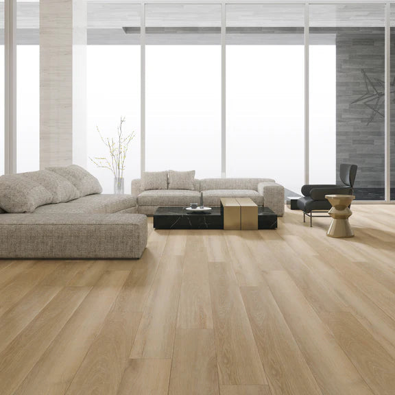 Blonde Oak Large Plank luxury vinyl tile (LVT) with a natural oak wood-effect and micro bevel edges.