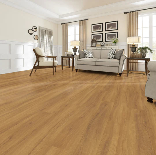 California Oak Large Plank luxury vinyl tile (LVT) with a bright oak wood-effect and micro bevel edges.