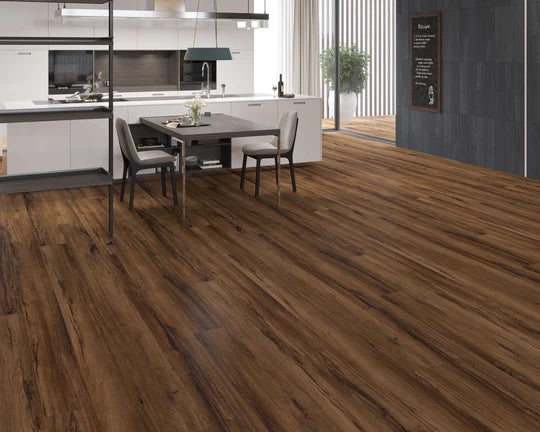 Chicory Haze LVT in gluedown installation, offering durability and water resistance for any space.