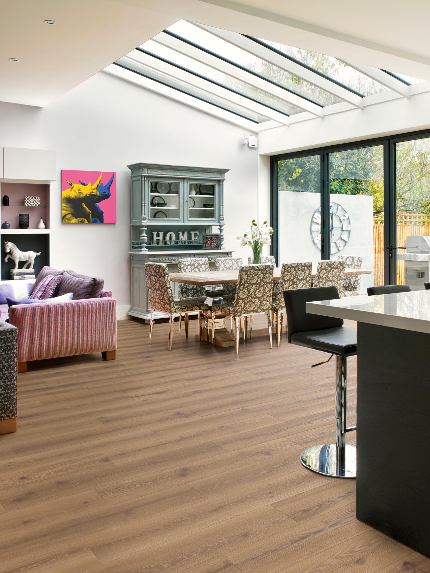 Rustic wood-effect Wild Oak Plank LVT by Rhinofloor for traditional interiors.