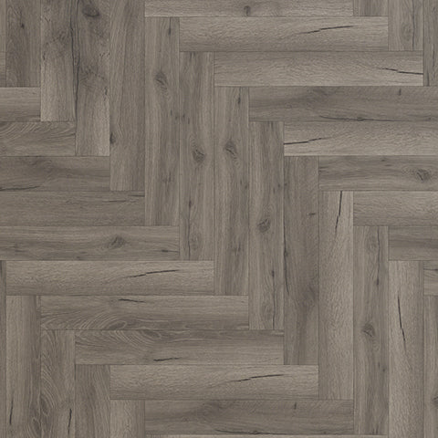Aspen 8 mm Laminate Herringbone – Dark Grey Oak