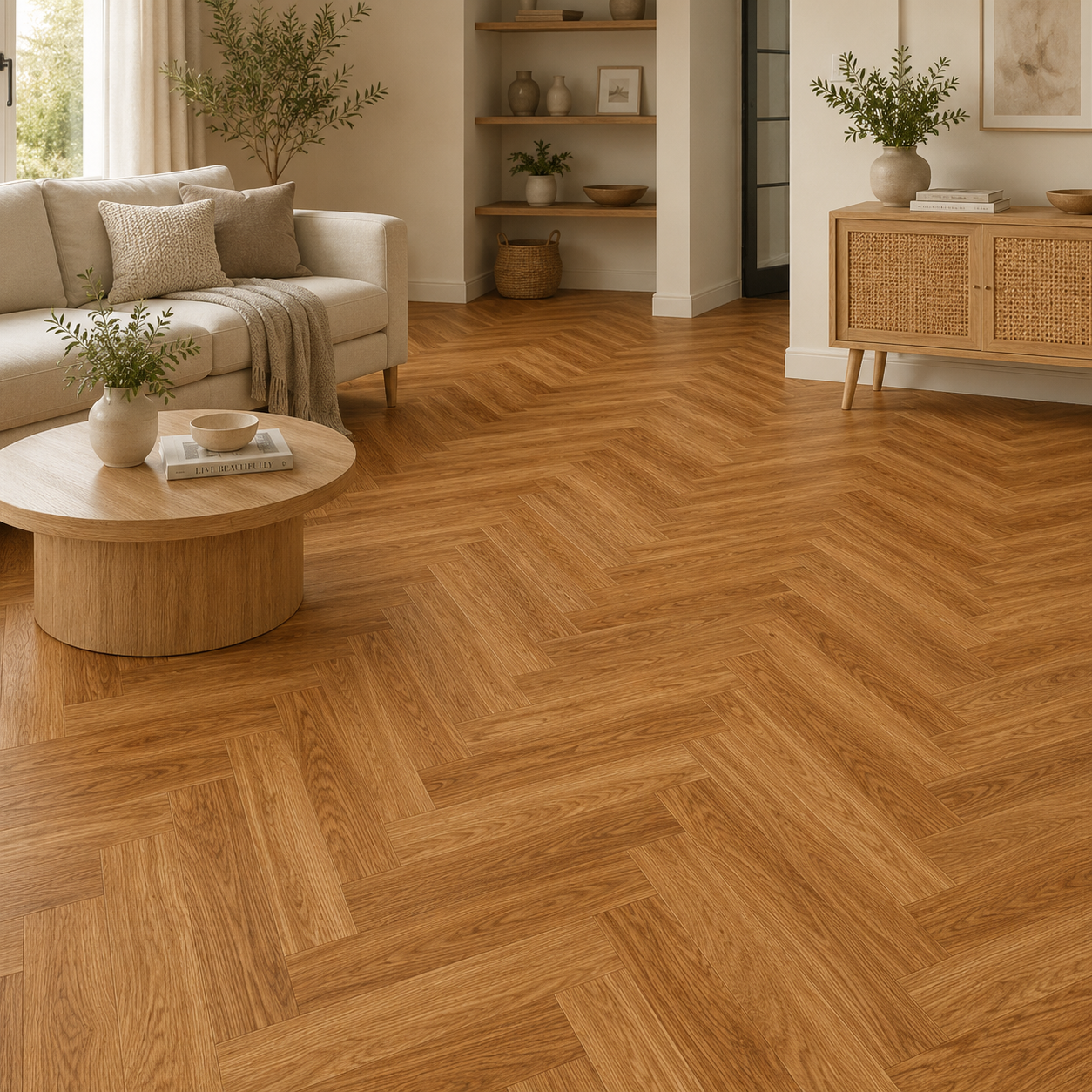 Golden Oak Herringbone - RT02-416