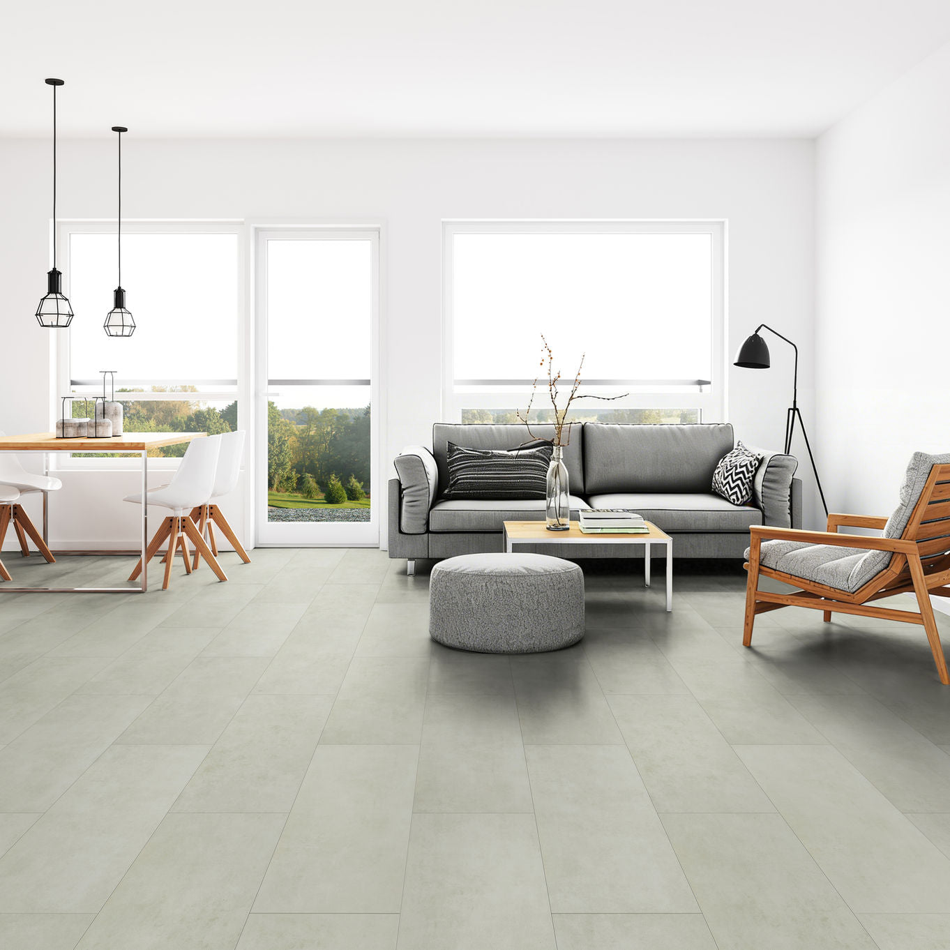 Nordikka Naturals Pebble Tile Effect LVT Flooring | 0.7mm Wear Layer
