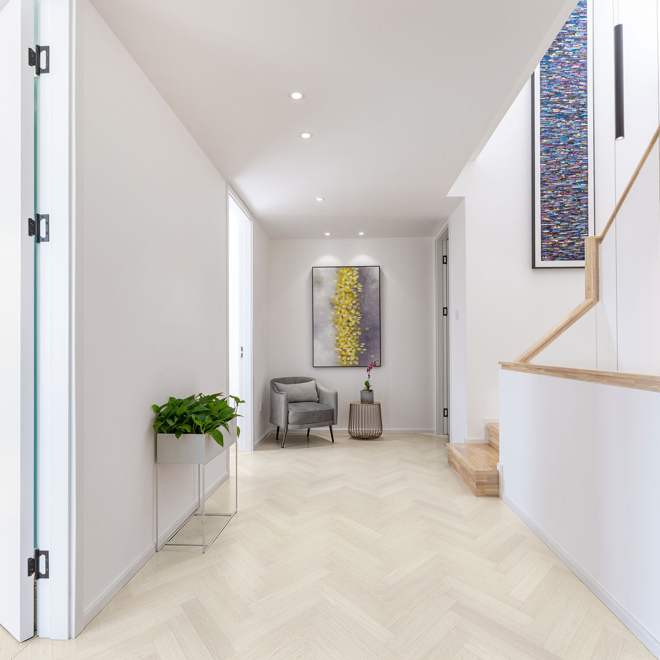 Nordikka Naturals Pale Birch Herringbone LVT Flooring | 0.7mm Wear Layer