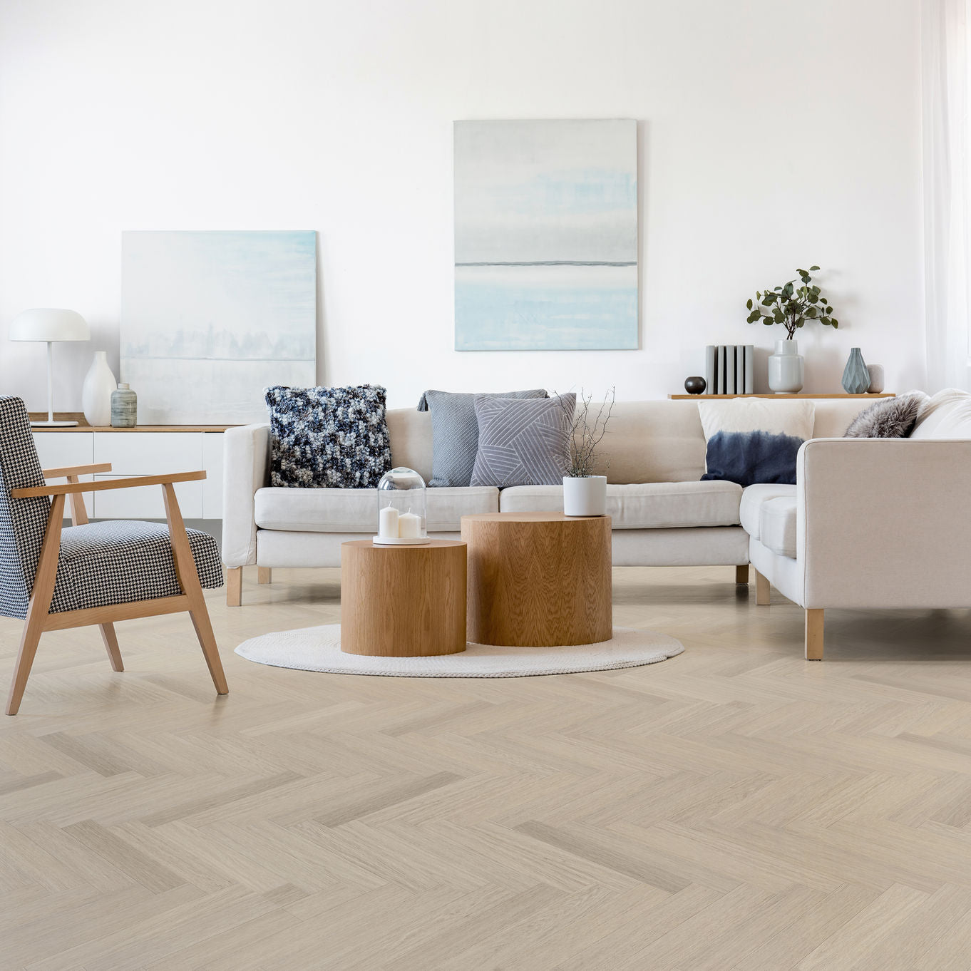 Nordikka Naturals Vermont Ash Herringbone LVT Flooring | 0.7mm Wear Layer