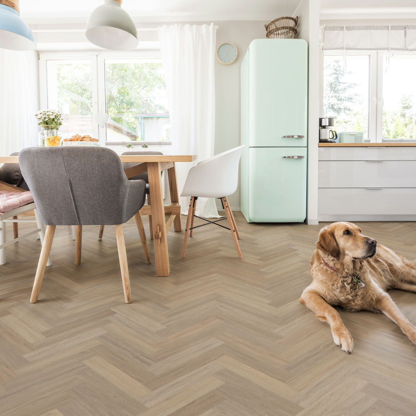 Nordikka Living Canadian Elm Herringbone Glue Down LVT Flooring
