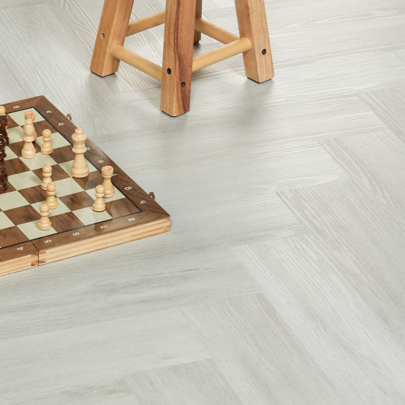 Nordikka Living Scandinavian Birch Herringbone Glue Down LVT Flooring