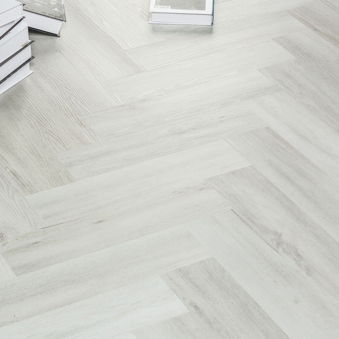 Nordikka Living Scandinavian Birch Herringbone Glue Down LVT Flooring