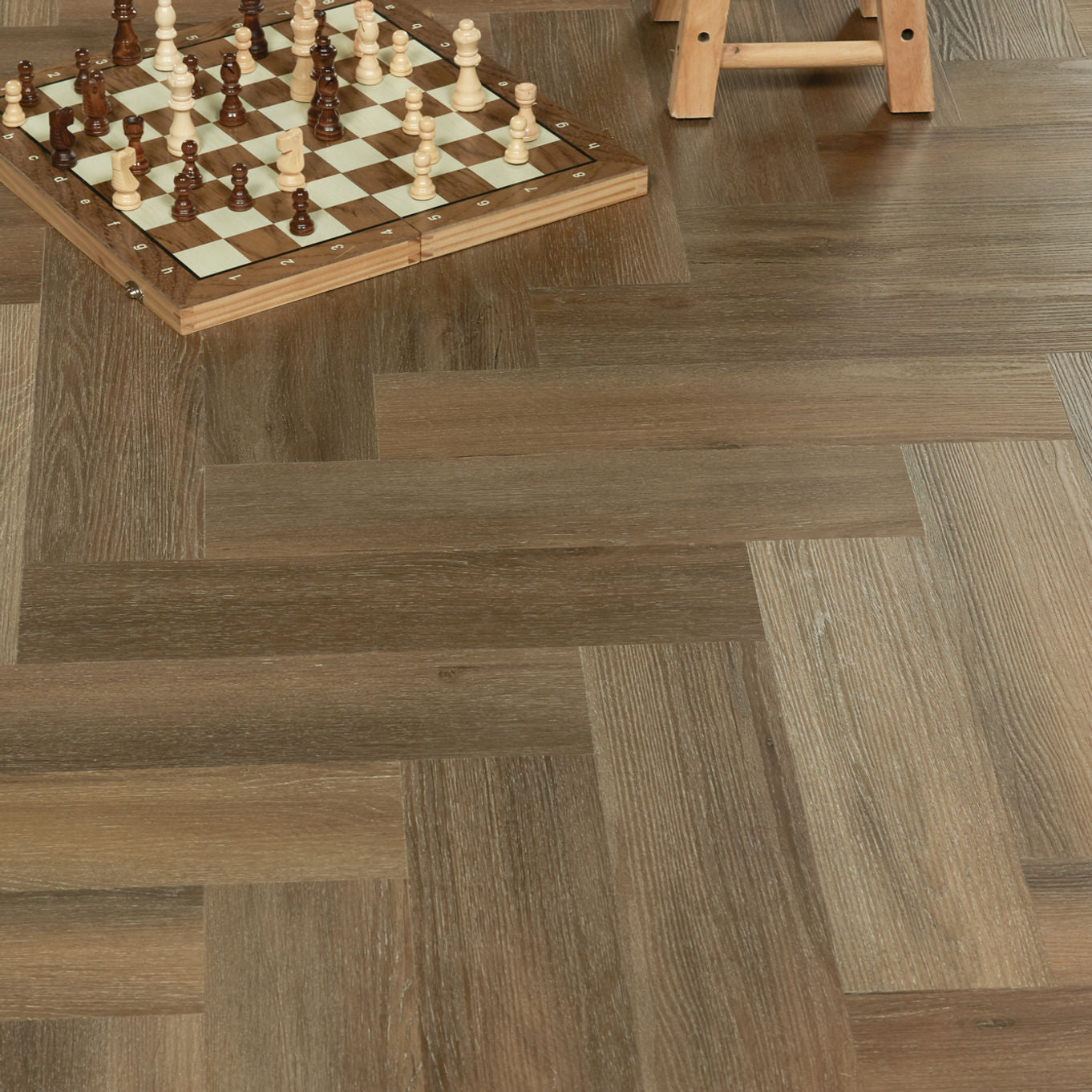 Nordikka Living Warm Oak Herringbone Glue Down LVT Flooring