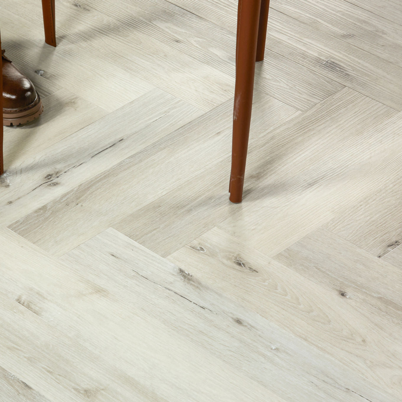 Nordikka Select White Maple Herringbone Glue Down LVT Flooring